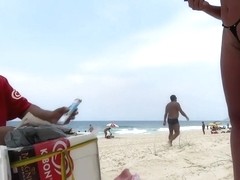 Brazilian Wife with Tiny Bikini at the Beach