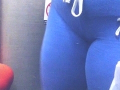 Latina Milf Cameltoe and booty in blue sweats