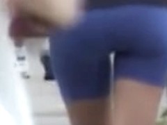 Candid sport shorts on the really firm female bottom 03za