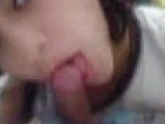 Mexican college girl giving sexy oral on my camera