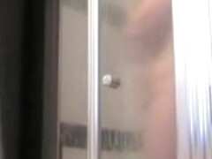 Fat woman taking a shower on the hidden camera