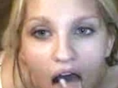 Blonde girlfriend loves oral fuck and the taste of my cum