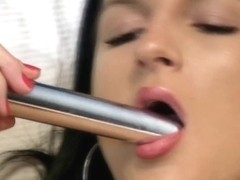 Walleria playing with her swollen clitoris with her Sex-Toy