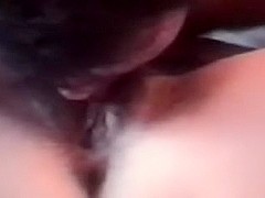 My wife acquires her hairy cum-aperture licked and drilled in missionary pose