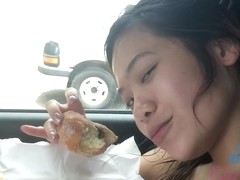 Petite Asian chick with tiny tits is often sucking dicks, spreading up and getting fucked, for free