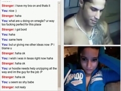 Hot girl gets tricked with a fake guy into cybersex on omegle
