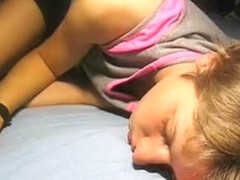 Ridiculous reaction of a lovely babe on facial cum shot