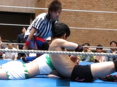 japanese man and woman mixed wrestling