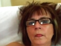 hot horny granny with glasses sucking huge cock