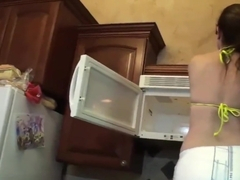 Adriana Cleans Microwave in Messy Diaper