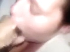 white hottie sucks a large dark ding-dong and swallows his sex cream