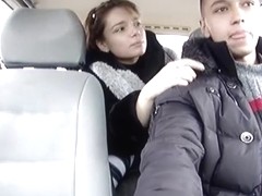 Hot and intense sex is on voyeur cam in the taxi