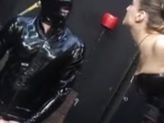 Serf in latex gets it hard from his dominatrix