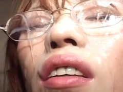 Teacher Yui Sarina gets face covered in group cum