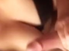 Wife engulfing her boyfriends jock and swallowing