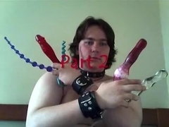 Mixed toy session with fastened dong and balls, part two
