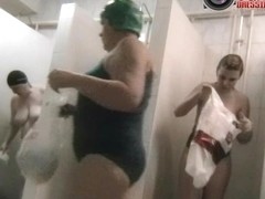 Several hot MILFs showing their goods on a spy shower cam