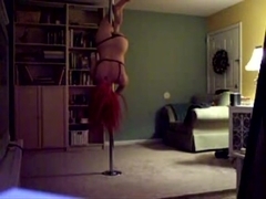 Awesome girl practicing her stripping