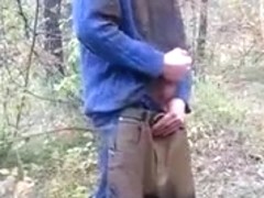 Mudding blue baggy panties in the forest, cumming and pissing