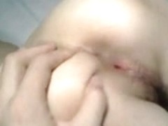 Amateur Korean slut in stockings fucking on a sex tape