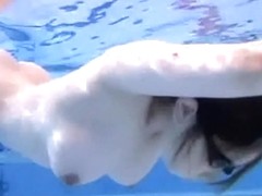 Voyeur camera captured young beautiful body on the pool