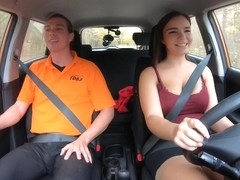 Soffie Lees Driving Lesson Ends Up With A Cock In Her Pussy With Ricky Rascal And Sofia Lee