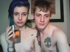 Horny teenage couple shagging on webcam