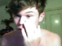 Cute Brit lad a shy tease