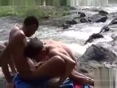 Cute Latin boys take turns at outdoor cock sucking