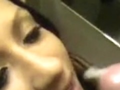 Silly young girl fucks with a guy in the changing room