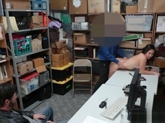 Teen shoplifter fucked by security while dad watches