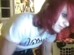 Chubby redhead teen dildoes her yummy holes on cam