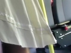 Quick up petticoat flash on the bus