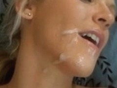 Sexually Excited wife Jolene receives a large facial