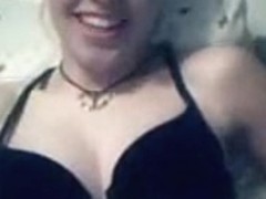 Silent webcam footage of a cutie in black lingerie