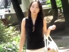 Asian babes with cute bags fall victim to skirt sharking.
