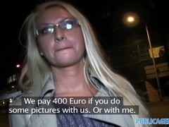 PublicAgent: Hot blonde MILF gets fucked for cash in a car