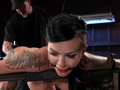 Tattooed Masochist In Grueling Bondage, Tormented and Orgasm Overload!!