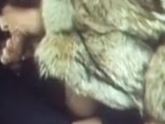 Blowjob in coyote fur coat - vintage clip