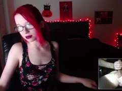 Goth/Punk Chick Enjoys Massive, Veiny Dick in Cam Chat