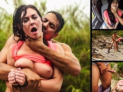 Brittany Shae Must Endure Rough Sex & Outdoor Rope Bondage for a Ride Home - HelplessTeens
