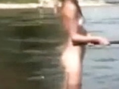Fishing with nude Russian Teens