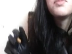 Smokin' leather Female-Dom Humiliates U