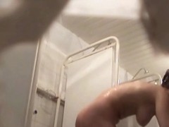 Sexy babe brushing her teeth on the hidden camera