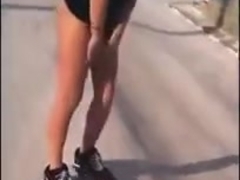 drunk teen presents her ass in public