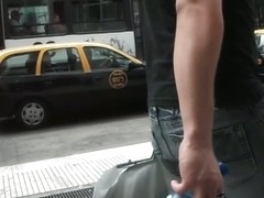 Great street candid cam video of a lush ass