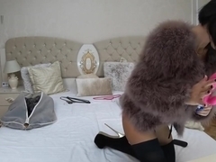 4k Anisyia Livejasmin high class - sexy fur and stiletto boots