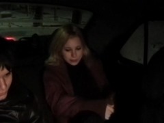 Raunchy spy cam fucking on the taxi back seat