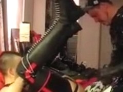 Pussyboy gets fucked in a slingvest