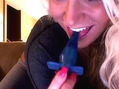 Big tits amateur plays with toys on cam